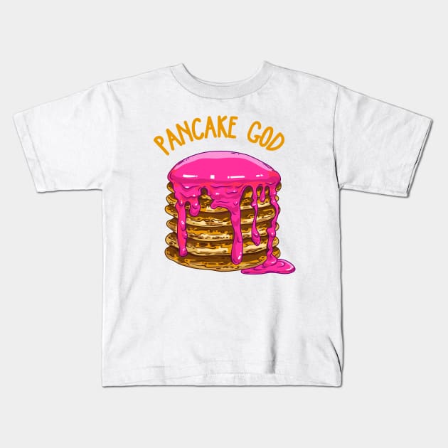 Pancake God Kids T-Shirt by Anydudl